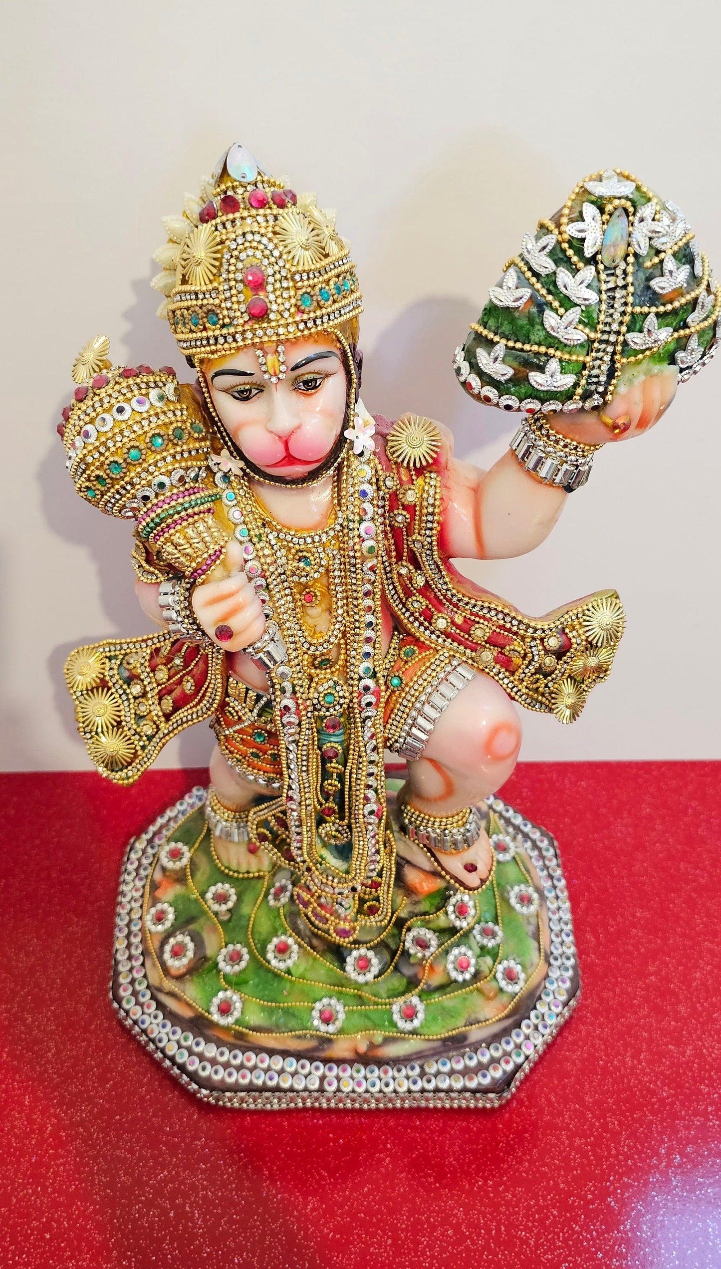 Rare Large hand decorated Lord Hanuman ( Bajrangbali ) statue