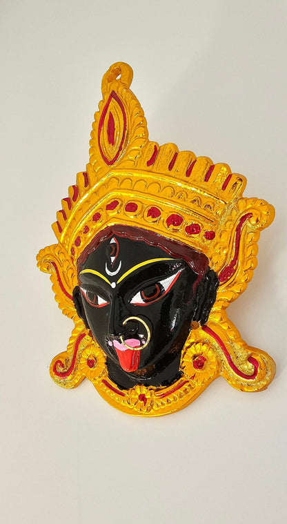 Goddess Kali Maa/Mata ( Durga ) Wall Hanging Face With Nose Ring , Solid Alloy