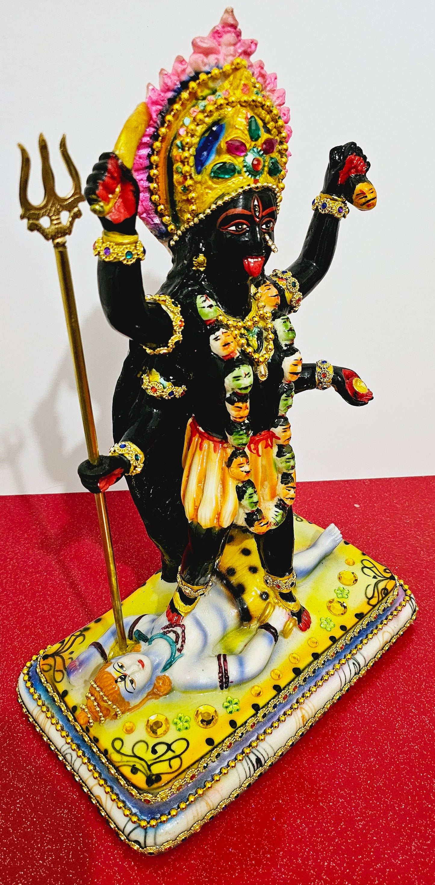 Large Goddess Kali Maa Statue , Quality Stone Decorated