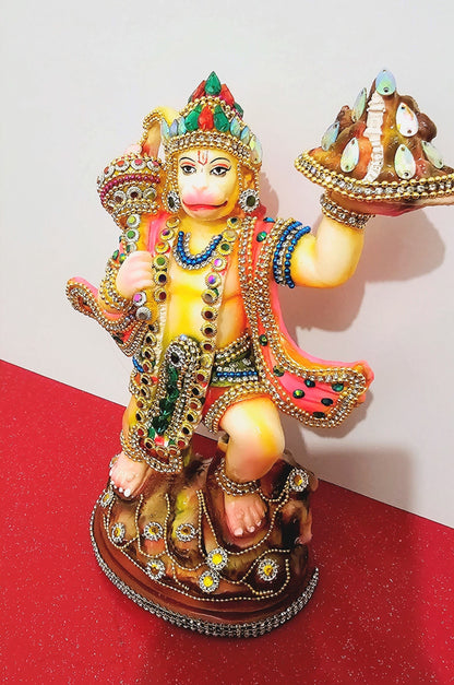 Rare hand decorated Lord Hanuman ( Bajrangbali ) statue
