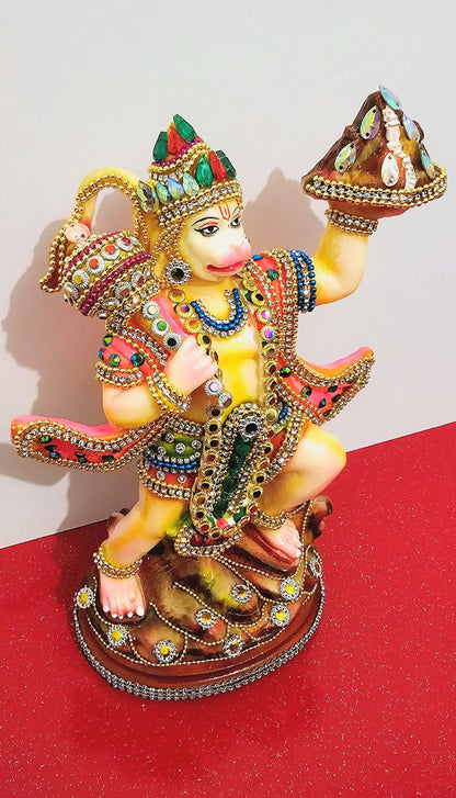 Rare hand decorated Lord Hanuman ( Bajrangbali ) statue